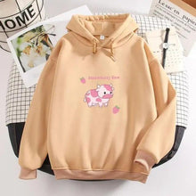 Load image into Gallery viewer, Cool Cow Print Hoodie Strawberry Casual Pullover Oversized Sweatshirt Pullover Sweatshirts for Women Cute Strawberry Cow Print Hoodie Casual Top Aesthetic Clothes For Women Funny Hoodies
