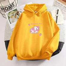 Load image into Gallery viewer, Cool Cow Print Hoodie Strawberry Casual Pullover Oversized Sweatshirt Pullover Sweatshirts for Women Cute Strawberry Cow Print Hoodie Casual Top Aesthetic Clothes For Women Funny Hoodies