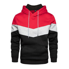 Load image into Gallery viewer, Cool Men's Patchwork Hooded Sweatshirt Hoodies Sport Clothing Casual Loose Fleece Warm Streetwear Modern Male Fashion Autumn Winter Outwear Long Sleeve Pleated Comfy Round Neck Mens Sweatshirts Workout Sport Casual Hoodie