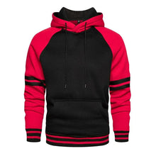 Load image into Gallery viewer, Cool Men's Patchwork Hooded Sweatshirt Hoodies Sport Clothing Casual Loose Fleece Warm Streetwear Modern Male Fashion Autumn Winter Outwear Long Sleeve Pleated Comfy Round Neck Mens Sweatshirts Workout Sport Casual Hoodie