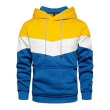 Load image into Gallery viewer, Cool Men's Patchwork Hooded Sweatshirt Hoodies Sport Clothing Casual Loose Fleece Warm Streetwear Modern Male Fashion Autumn Winter Outwear Long Sleeve Pleated Comfy Round Neck Mens Sweatshirts Workout Sport Casual Hoodie