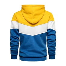 Load image into Gallery viewer, Cool Men's Patchwork Hooded Sweatshirt Hoodies Sport Clothing Casual Loose Fleece Warm Streetwear Modern Male Fashion Autumn Winter Outwear Long Sleeve Pleated Comfy Round Neck Mens Sweatshirts Workout Sport Casual Hoodie