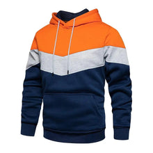 Load image into Gallery viewer, Cool Men's Patchwork Hooded Sweatshirt Hoodies Sport Clothing Casual Loose Fleece Warm Streetwear Modern Male Fashion Autumn Winter Outwear Long Sleeve Pleated Comfy Round Neck Mens Sweatshirts Workout Sport Casual Hoodie