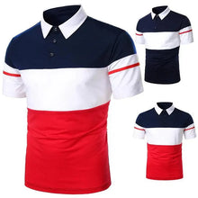 Load image into Gallery viewer, Cool Polo Men Shirt Nice Short Sleeve Polo Shirt Contrast More Color Polo New Clothing Summer Streetwear Casual Fashion Men Tops Men's Golf Polo Shirt Short Sleeve Tactical Polo Shirts Slim Fit Casual Tennis T-Shirt