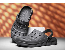 Load image into Gallery viewer, Cool Slippers Summer Hole Shoes Rubber Clogs Men Garden Shoes Gray Beach Flat Summer Beach Sandals Adjustable Slide Garden Shoes Lightweight Nonslip Clogs
