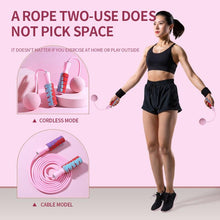 Load image into Gallery viewer, Cordless Skipping Rope Weight-Bearing Ball Sports Fitness Womens Indoor Dual-Use Weight Loss Sports Professional Fat Burning Ball Bearing Fast Rope Skipping Adjustable Memory Foam Anti Skid Handle Skipping Rope New Fitness Speed Rope For Men And Women