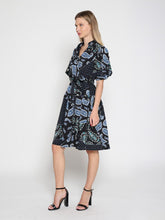 Load image into Gallery viewer, Cotton Printed Puffed Sleeve Belt Dress