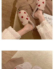 Load image into Gallery viewer, Cotton Slippers Women's Autumn Winter Fashion Style Plush Indoor Warm Women's Shoes Warm Slippers Memory Foam Cotton Home Slippers Soft Plush House Heart Cute Design Slippers