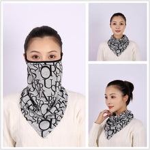 Load image into Gallery viewer, Cotton Women Mask Scarf Face Mascarillas Wraps Floral Print Lady Warm Neck Scarves Foulard Bandana Reusable Outdoor Riding Masks Scarf Neck Gaiter Headwear Headband Head Wrap Scarf Mask Neck Ear Warmers Headbands Perfect Bandana