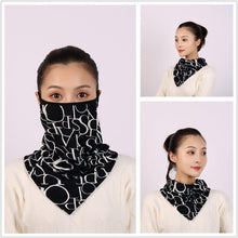 Load image into Gallery viewer, Cotton Women Mask Scarf Face Mascarillas Wraps Floral Print Lady Warm Neck Scarves Foulard Bandana Reusable Outdoor Riding Masks Scarf Neck Gaiter Headwear Headband Head Wrap Scarf Mask Neck Ear Warmers Headbands Perfect Bandana