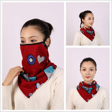 Load image into Gallery viewer, Cotton Women Mask Scarf Face Mascarillas Wraps Floral Print Lady Warm Neck Scarves Foulard Bandana Reusable Outdoor Riding Masks Scarf Neck Gaiter Headwear Headband Head Wrap Scarf Mask Neck Ear Warmers Headbands Perfect Bandana