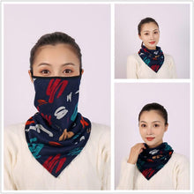 Load image into Gallery viewer, Cotton Women Mask Scarf Face Mascarillas Wraps Floral Print Lady Warm Neck Scarves Foulard Bandana Reusable Outdoor Riding Masks Scarf Neck Gaiter Headwear Headband Head Wrap Scarf Mask Neck Ear Warmers Headbands Perfect Bandana