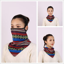 Load image into Gallery viewer, Cotton Women Mask Scarf Face Mascarillas Wraps Floral Print Lady Warm Neck Scarves Foulard Bandana Reusable Outdoor Riding Masks Scarf Neck Gaiter Headwear Headband Head Wrap Scarf Mask Neck Ear Warmers Headbands Perfect Bandana