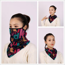 Load image into Gallery viewer, Cotton Women Mask Scarf Face Mascarillas Wraps Floral Print Lady Warm Neck Scarves Foulard Bandana Reusable Outdoor Riding Masks Scarf Neck Gaiter Headwear Headband Head Wrap Scarf Mask Neck Ear Warmers Headbands Perfect Bandana