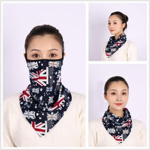 Load image into Gallery viewer, Cotton Women Mask Scarf Face Mascarillas Wraps Floral Print Lady Warm Neck Scarves Foulard Bandana Reusable Outdoor Riding Masks Scarf Neck Gaiter Headwear Headband Head Wrap Scarf Mask Neck Ear Warmers Headbands Perfect Bandana