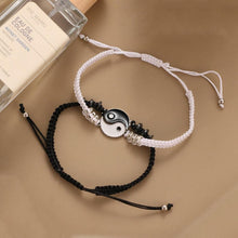 Load image into Gallery viewer, Couple Bracelets Cord Braid Chain Bracelet Alloy Pendant Two-piece Woven Rope Braid Bracelet Bangle For Women Men Charm Adjustable Black White Matching Bracelets For Couples