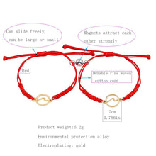 Load image into Gallery viewer, Couple Magnets Bracelets Ocean Waves Charm Pinky Promise Bracelets Adjustable For Women Men Friendship Valentine's Day Couple Bracelet For Women Love Friendship Rope Braided Distance Bangle Magnetic Bracelets Paired Jewelry Bracelet