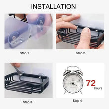Load image into Gallery viewer, Creative Drill Free Soap Dish Holder Wall Mounted Storage Rack Toilet Soap Box Sponge Dish Bathroom Accessories Soap Dish Holder with Loofah Bath Sponge Towel Razor Holder for Bathroom Shower Kitchen Adhesive Wall Mounted No Drilling