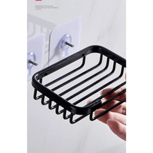 Load image into Gallery viewer, Creative Drill Free Soap Dish Holder Wall Mounted Storage Rack Toilet Soap Box Sponge Dish Bathroom Accessories Soap Dish Holder with Loofah Bath Sponge Towel Razor Holder for Bathroom Shower Kitchen Adhesive Wall Mounted No Drilling