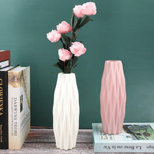 Load image into Gallery viewer, Creative Flower Vase White Imitation Ceramic Flower Pot Home Decor Plastic Vase Centerpieces and Events Ornamnet Decoration For Wedding Home Office Party Hotel Yard Restaurant Patio Festive Furnishing
