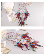Load image into Gallery viewer, Creative Handmade Five-ring Dream Catcher Pendant Living Room Bedroom Decor Beautiful Hanging Ornament Elegant Wall Art Decoration For Windows Balcony Bedroom & Wedding Party Gift For Girls Kids