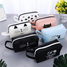 Load image into Gallery viewer, Creative Leather Black Large Capacity Pencil Pouch For Students Unique Colors Stationery Office Pencil Cases