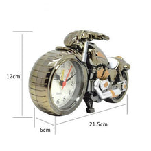 Load image into Gallery viewer, Creative Motorcycle Motorbike Pattern Non Ticking Analog Alarm Clock Alarm Clock Desk Clock Creative Home Birthday Gift Cool Clock