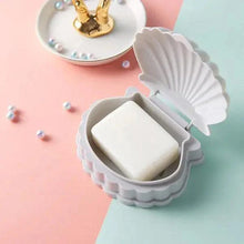 Load image into Gallery viewer, Creative Portable Shell Shape Soap Box Bathroom Drain Soap Holder Travel Soap Protect Case Bathroom Accessories Soap Dish Container with Lid with Drainer Seashell Soap Box Portable Soap Bar Holder Soap Tray Soap Saver Box Case For Home Travel