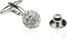 Load image into Gallery viewer, Men's Crystal Ball Cufflinks Studs