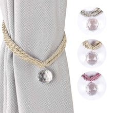 Load image into Gallery viewer, Crystal Bead Curtain Tieback Bling Diamond Bandage Rope Accessories Curtains Holder Buckle Tie Home Decorative Tieback Flower Curtain Clips Buckle with Stretchy Wire Rope For Home Office Decoration