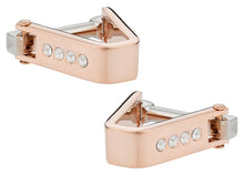 Load image into Gallery viewer, Crystal Cufflinks Rose Gold