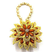 Load image into Gallery viewer, Crystal Curtain Tieback Elasticity Curtain Straps Metal Rhinestone Curtains Holder Clips Flower Shaped Curtain Accessories Crystal Curtain Magnetic Tieback Flower Curtain Clips Buckle With Stretchy Wire Rope For Home Office Decor 25-75cm