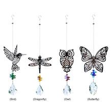 Load image into Gallery viewer, Crystal Garden Sun-catcher Hanging Crystals Prisms Ornament For Window Glass Chandelier Solar Hummingbird Owl Wind Chimes Rainbow Chaser Garden Hanging Curtain Pendant Home Decor Gift Boxed Sun Catcher Gift Idea For Mom Friends Grandma Hummingbird