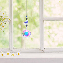 Load image into Gallery viewer, Crystal Wind Star Moon Pendant Handmade Sun Catcher Light Catcher Newly Designed Prism Crystal Colorful Light Prism Chandelier Glass Crystal Pendant Pearl Yarn Gift Handmade Garden Window Wedding Curtain Chandelier