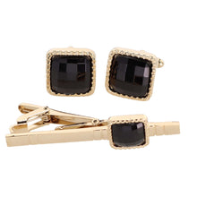 Load image into Gallery viewer, Vittorio Vico Square Colored Crystal Cufflinks & Tie Bar Set