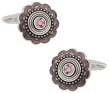 Load image into Gallery viewer, Cufflinks with Pink Crystals