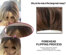 Load image into Gallery viewer, Curly Synthetic Wigs for White Women Medium Length Ombre Brown Blonde Wigs with Bangs High Temperature Cosplay Hair Wigs For Black Women Halloween Party