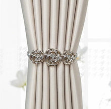 Load image into Gallery viewer, Curtain Tieback High Quality Elastic Holder Hook Buckle Clip Pretty And Fashion Polyester Decorative Home Accessories Leaves Curtain Holder Holdback For Window Drapery Convenient Office Home Decoration Buckle Holdbacks Curtain Straps