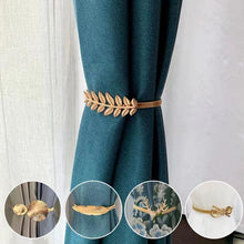 Load image into Gallery viewer, Curtain Tieback High Quality Elastic Holder Hook Buckle Clip Pretty And Fashion Polyester Decorative Home Accessories Leaves Curtain Holder Holdback For Window Drapery Convenient Office Home Decoration Buckle Holdbacks Curtain Straps