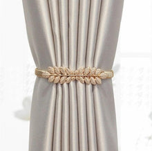 Load image into Gallery viewer, Curtain Tieback High Quality Elastic Holder Hook Buckle Clip Pretty And Fashion Polyester Decorative Home Accessories Leaves Curtain Holder Holdback For Window Drapery Convenient Office Home Decoration Buckle Holdbacks Curtain Straps