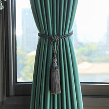 Load image into Gallery viewer, Curtain Tiebacks Tassel Curtain Clips Rope Curtain Tie Backs Holdbacks Decorative Curtain Holder Accessories For Drape Curtain Holdbacks Braided Buckle Home Decorative Window Drapery Ball Tassels Tieback 50cm
