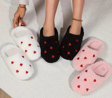 Load image into Gallery viewer, Cushy Heart Top Fluffy Slippers