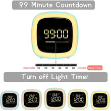 Load image into Gallery viewer, Cut Digital Alarm Clock Cartoon Night Light Desk Alarm Clock Cute Toddler Alarm Clock Dimming Sleep Training Clock with Night Light Kids Wake Up Clock USB Rechargeable Easy Setting Kids Clocks for Bedrooms Rechargeable Battery Christmas gift for Kids