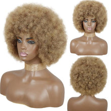 Load image into Gallery viewer, Cute Afro Wig Women Short Fluffy Hair Wigs with Bangs For Black Women Kinky curly Synthetic Hair For Party Dance Cosplay Wigs For Black Women Cosplay Wigs For Women