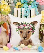 Load image into Gallery viewer, Cute Baby Animals Pattern Pillow Case Cotton Linen Cushion Cover for Home Sofa Pillow Covers, Cushion Covers Tiger Bunny Rabbit Horse Sheep Bear With Head Flowers Decorative Velvet Pillow Covers 45X45CM
