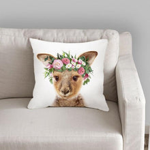 Load image into Gallery viewer, Cute Baby Animals Pattern Pillow Case Cotton Linen Cushion Cover for Home Sofa Pillow Covers, Cushion Covers Tiger Bunny Rabbit Horse Sheep Bear With Head Flowers Decorative Velvet Pillow Covers 45X45CM