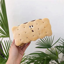 Load image into Gallery viewer, Cute Biscuit Shape Plush Pencil Bag Unique Soft School Classic Cookies Stylish Large Capacity Pouch Pencil Pouch For Teen Boys Girls School Students Pencil Bag Organizer