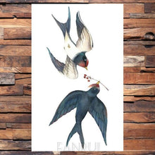 Load image into Gallery viewer, Cute Black Birds Temporary Waterproof Stickers Tattoo Flower Body Elegant Bird Butterfly Style For Womens