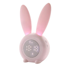 Load image into Gallery viewer, Cute Bunny Ear LED Digital Alarm Clock Electronic Kids Alarm Clock for Kids Children's Alarm Clocks for Girls Boys Bedroom Night Light for Kids Touch Control and Snoozing with USB Sound Control Rabbit Night Lamp Desk Clock Home Decoration