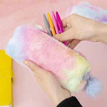 Load image into Gallery viewer, Cute Candy Color Creative Plush Students Pencil Case Soft Stationery Large Capacity Pouch For Girls